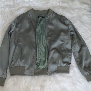 Carli Bybel X Missguided silk bomber jacket.